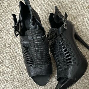 BCBG Black Leather Heels